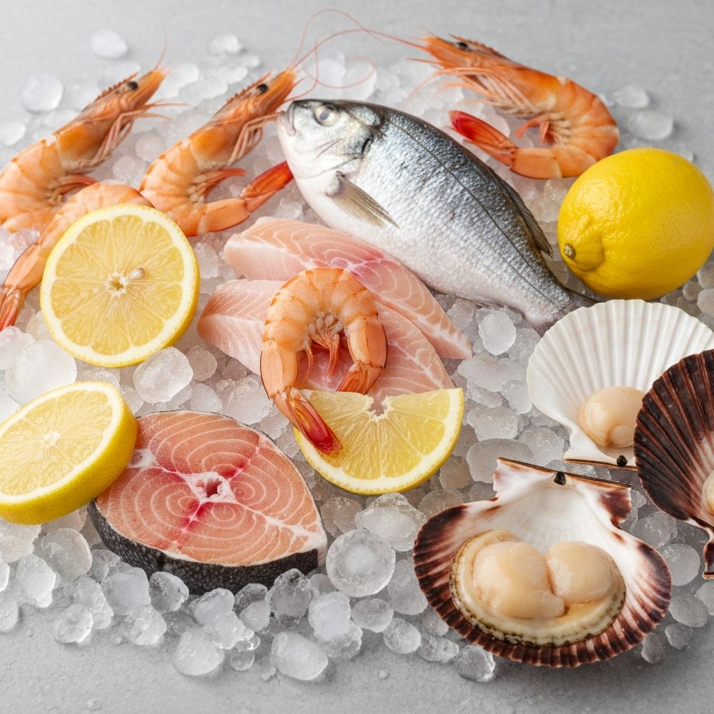 Hải sản, Thịt, Trứng & Sữa