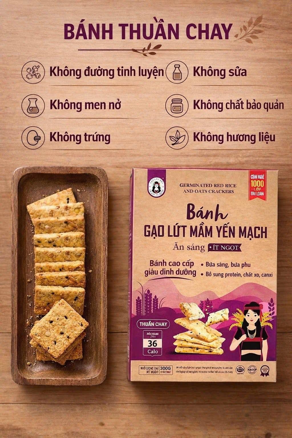 Bánh gạo lứt mầm yến mạch